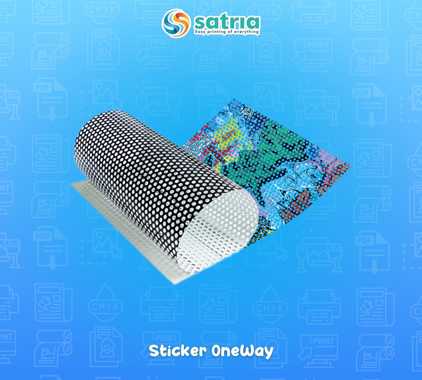 CETAK STIKER ONE WAY